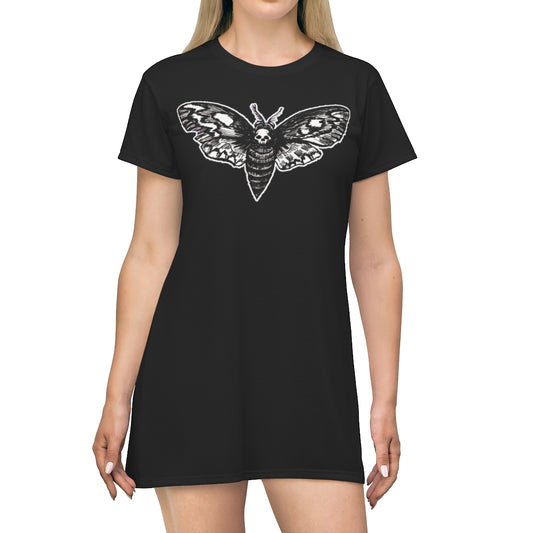 Black DeathMoth T-Shirt Dress