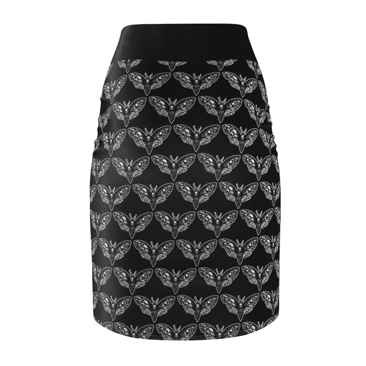 *DeathMoth* By Kelly Kresconko Pencil Skirt