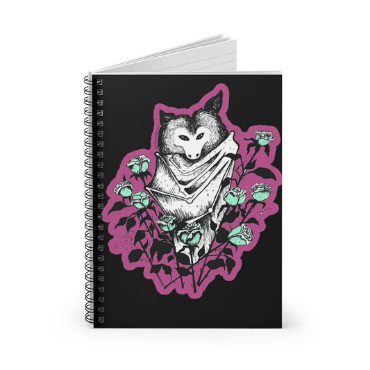 Illustrated Batty Spiral Notebook - Ruled Line