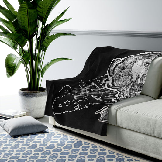 Baba Yaga Velveteen Plush Blanket