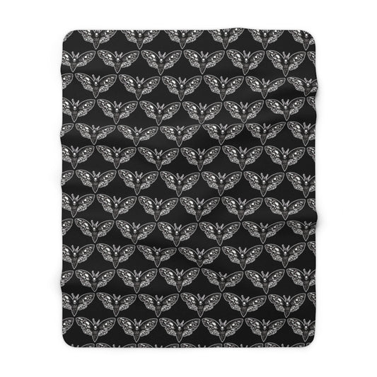 *DeathMoth* By Kelly Kresconko Sherpa Fleece Blanket