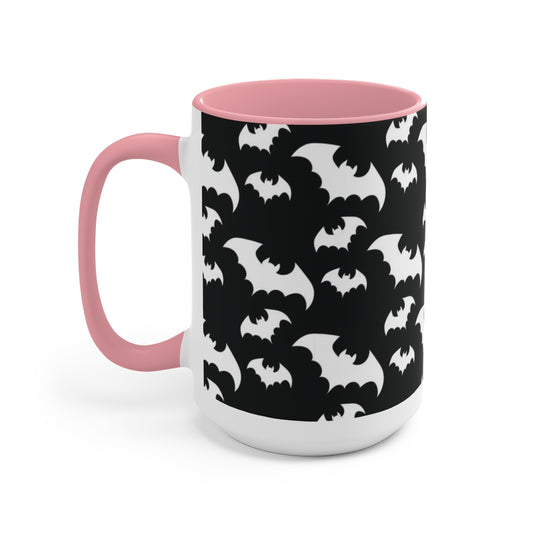 Batty Two-Tone Coffee Mugs, 15oz