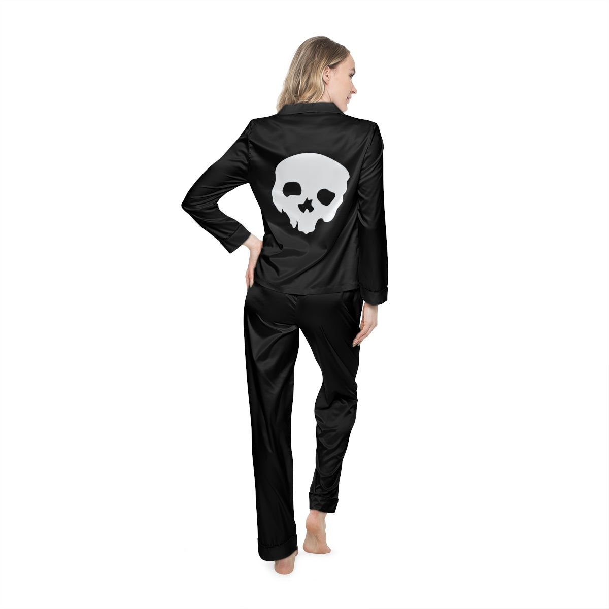 CURVY- Perfect Satin Pajama Set (skull) 1x-4x