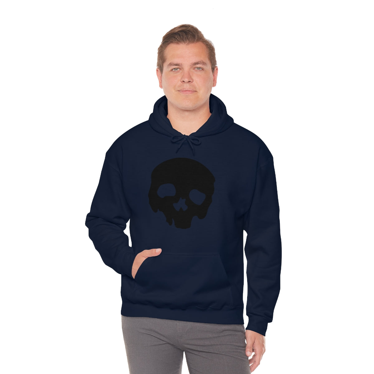 LUXE GOTH BASICS Black Skull Hoodie (Unisex)