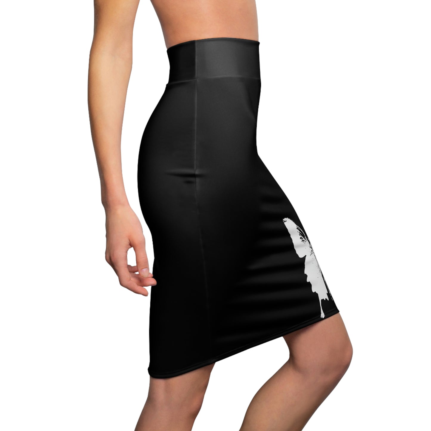 Distressed Skellerfly Pencil Skirt