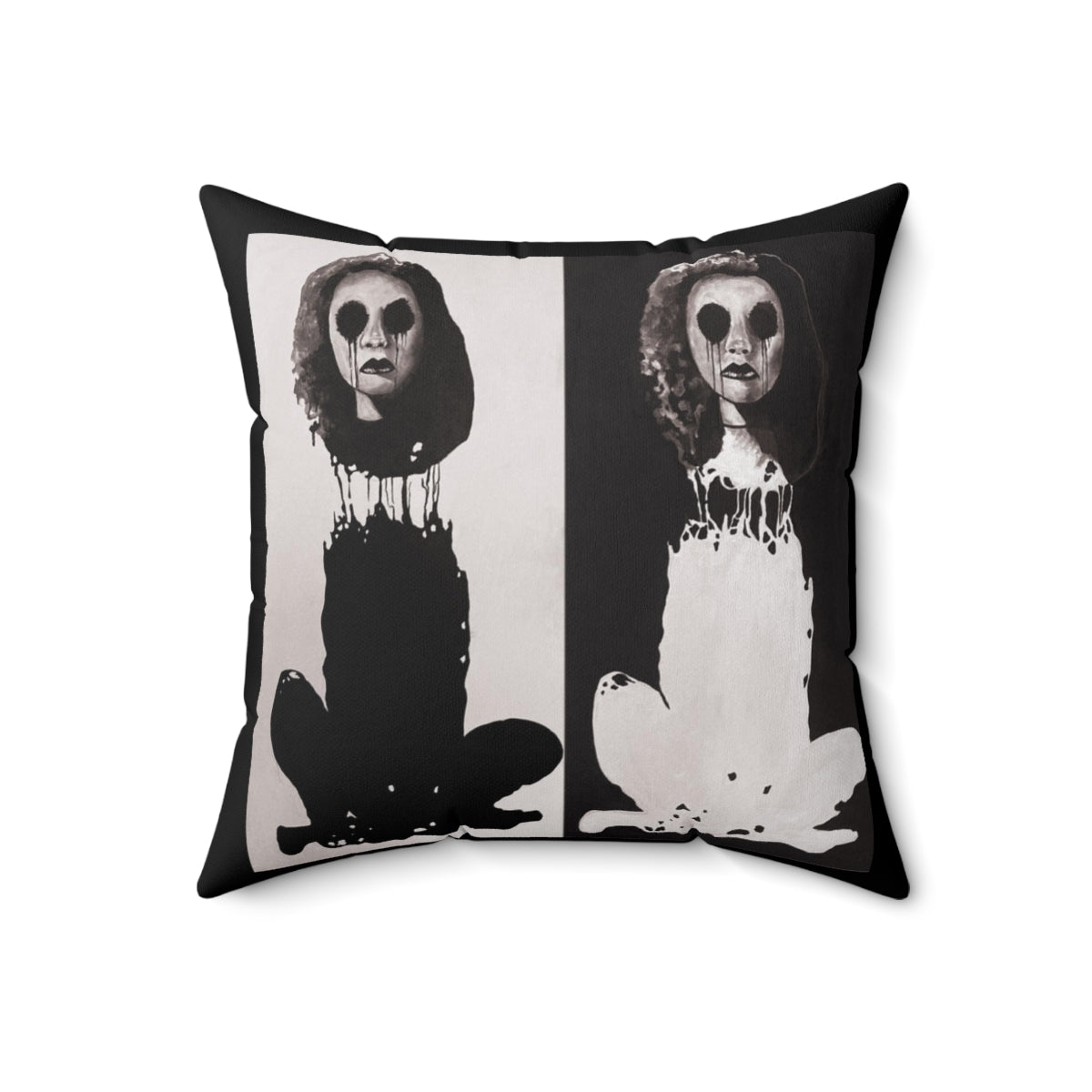 "Melancholy Felines" By Kelly Kresconko Throw Pillow