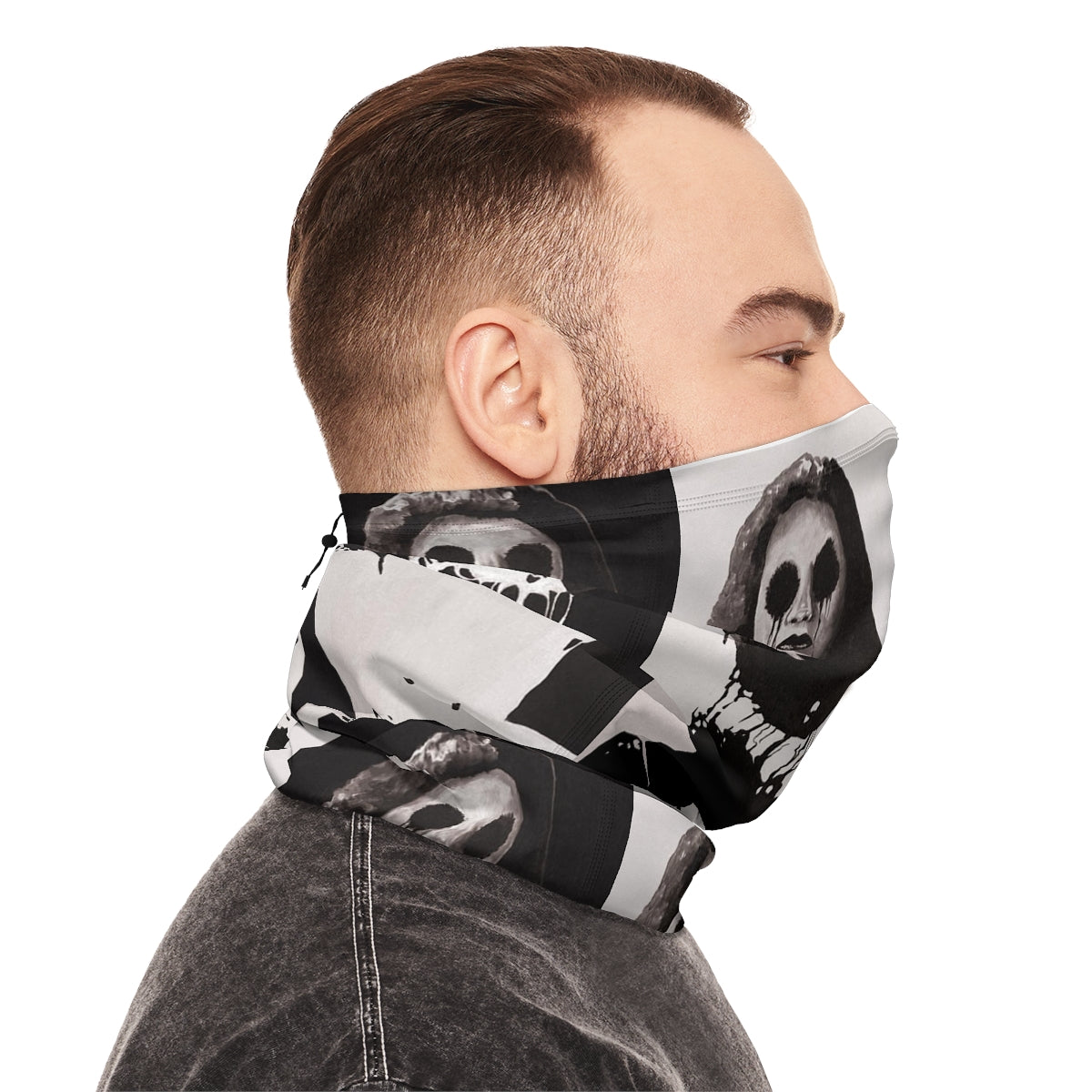 "Melancholy Felines" by Kelly Kresconko Winter Neck Gaiter With Drawstring