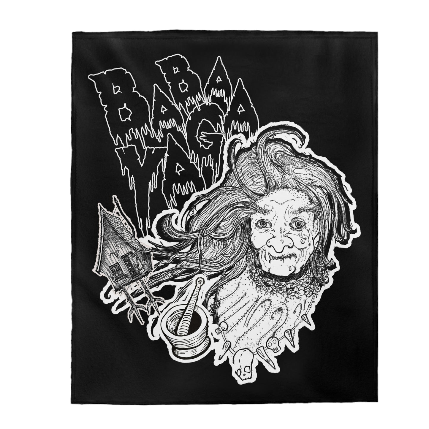 Baba Yaga Velveteen Plush Blanket