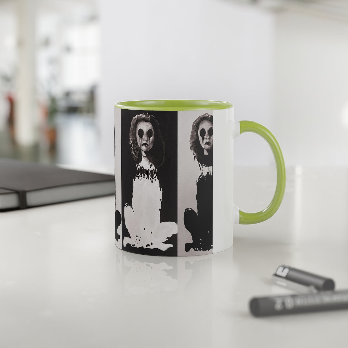 "Melancholy Felines" Painting by Kelly Kresconko Coffee Mug 11oz