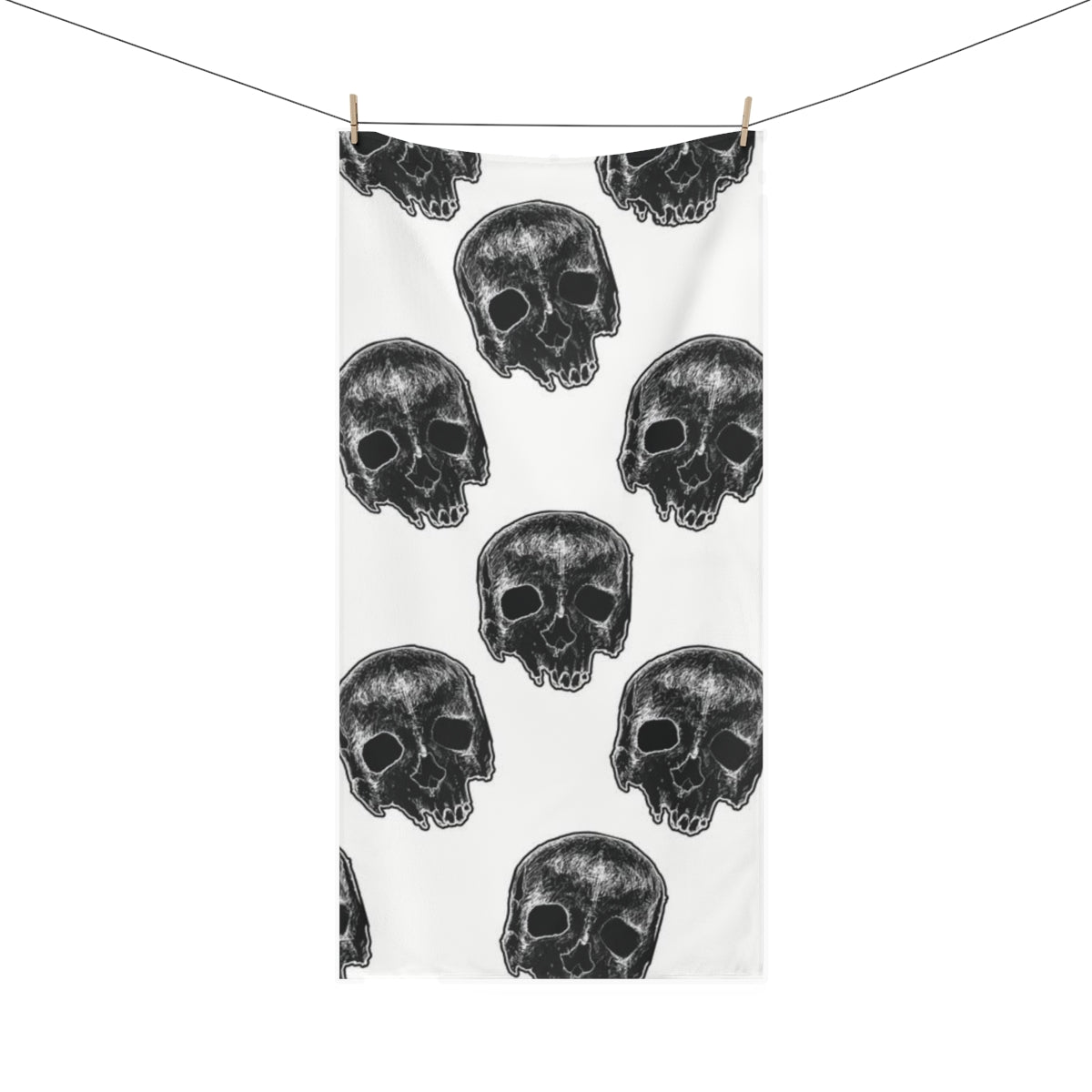 Sketchy Skull Mink-Cotton Towel