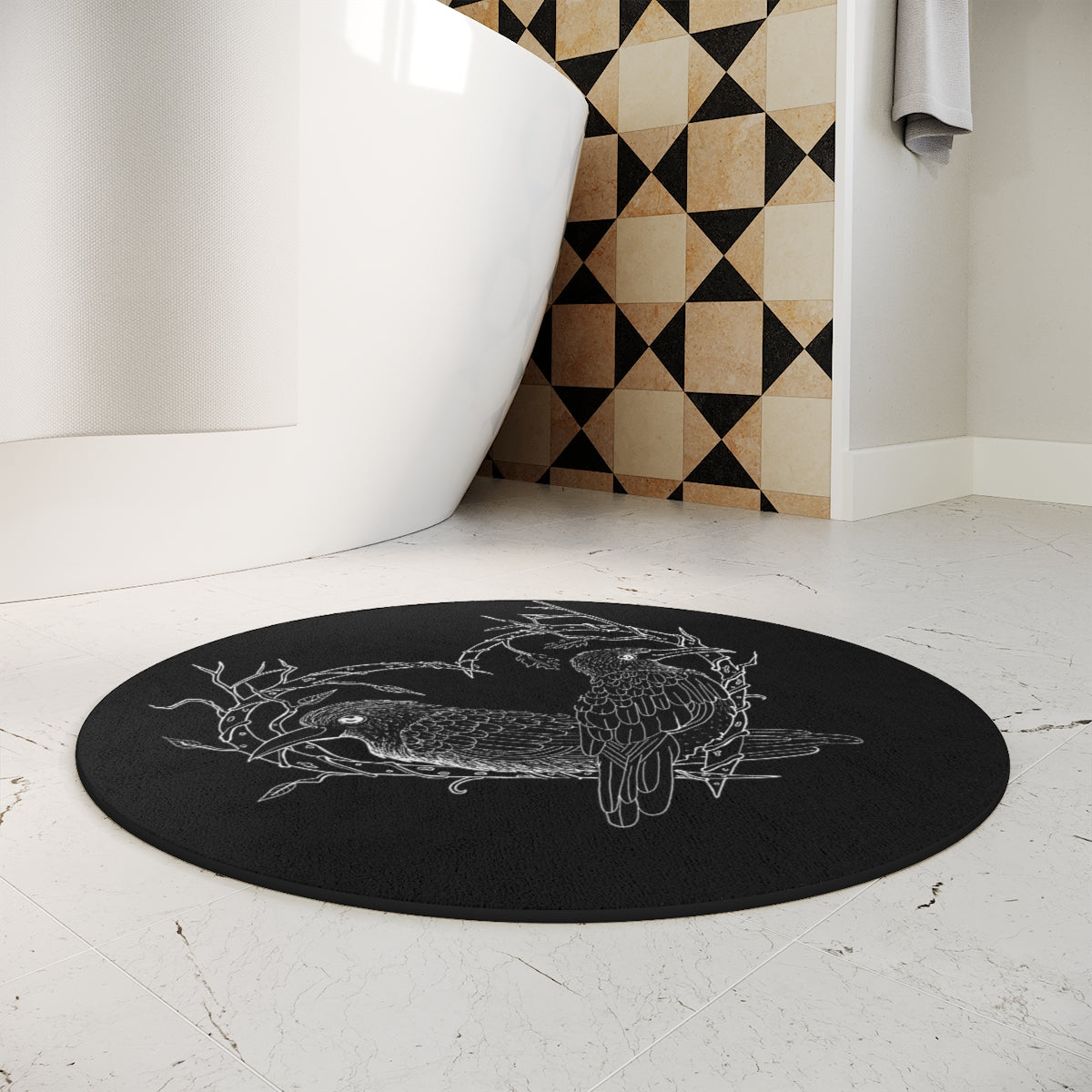 Odin's Ravens Bath Mat