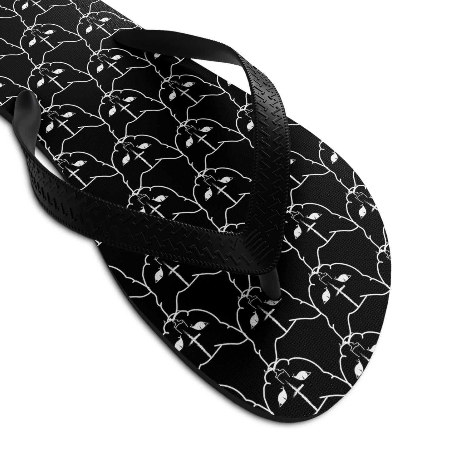 Hell Cat Pattern Filp Flops