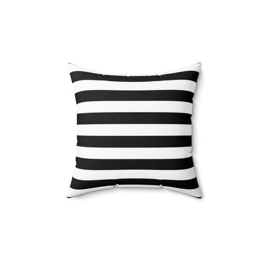 Illustrated Batty Pillow with Striped Backing