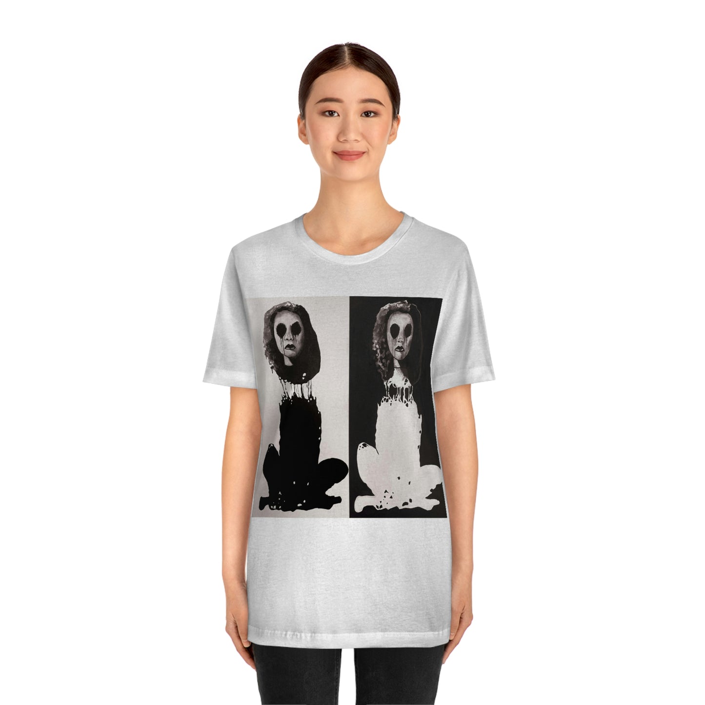 "Melancholy Felines" Painting by Kelly Kresconko Unisex Jersey Short Sleeve Tee