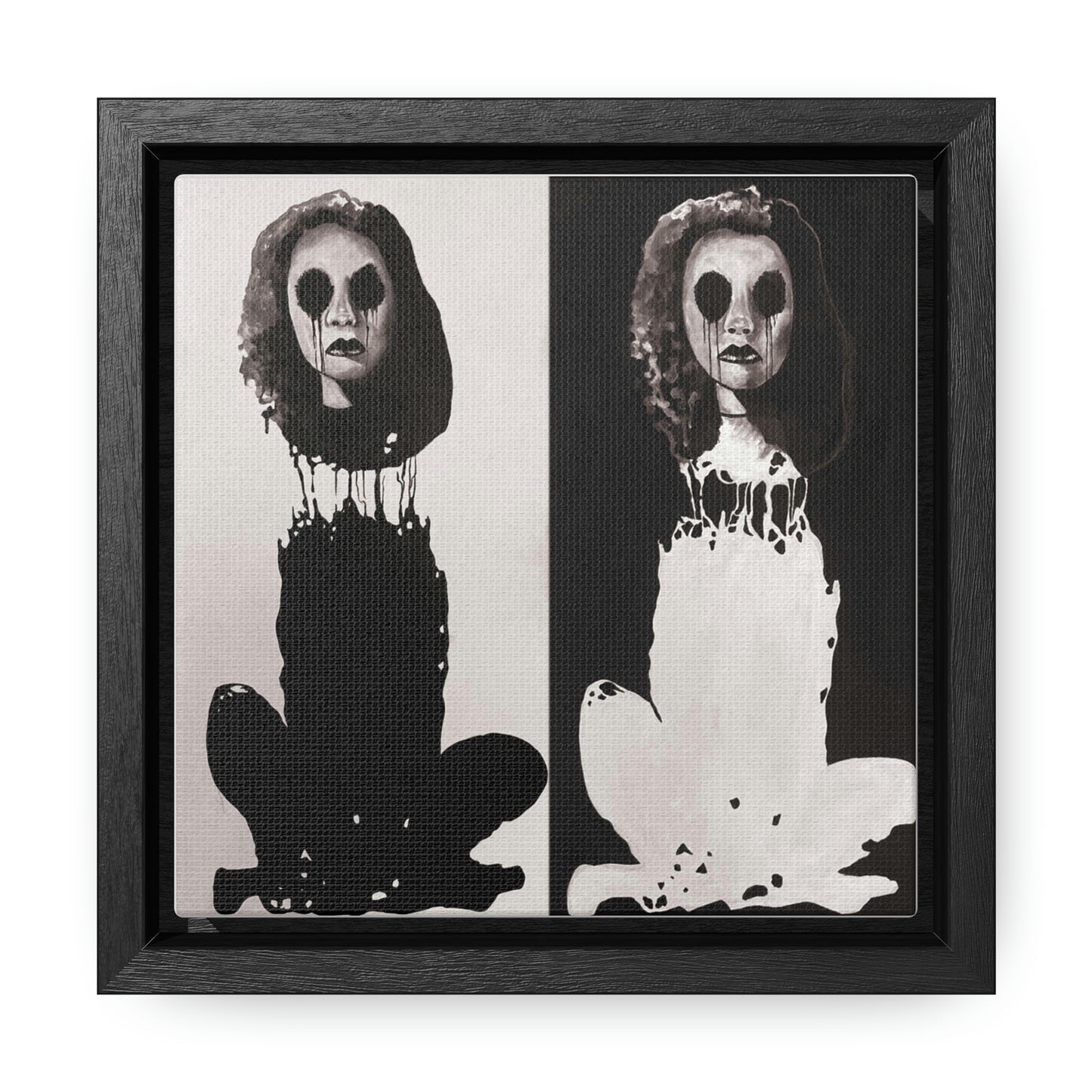 "Melancholy Felines" by Kelly Kresconko Gallery Canvas Wrapped, Square Frame