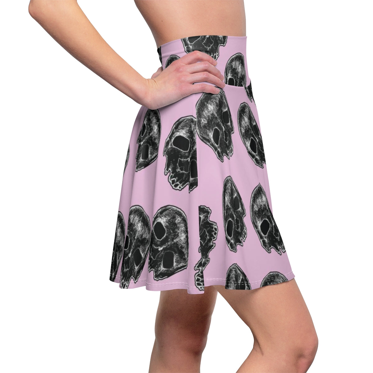 Skater Skirt Kelly Kresconko Pink Skull Print