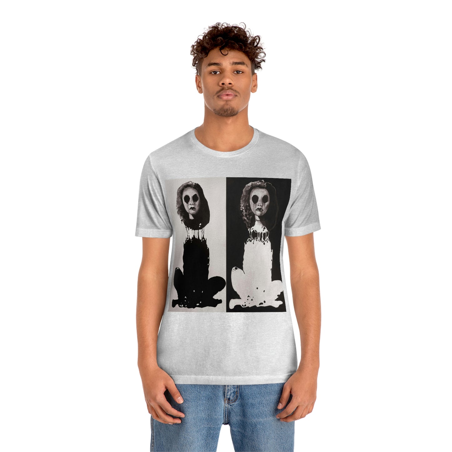"Melancholy Felines" Painting by Kelly Kresconko Unisex Jersey Short Sleeve Tee