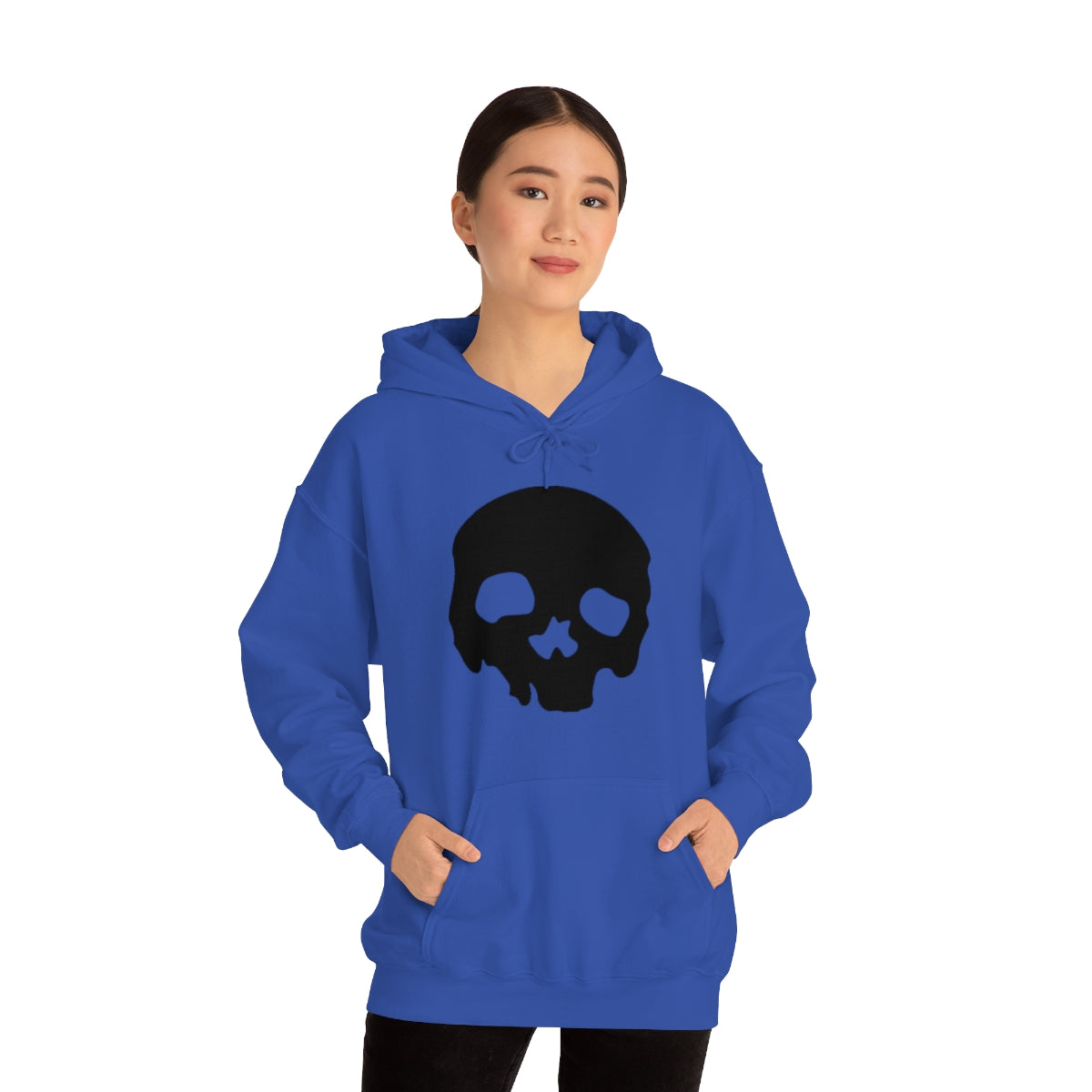LUXE GOTH BASICS Black Skull Hoodie (Unisex)