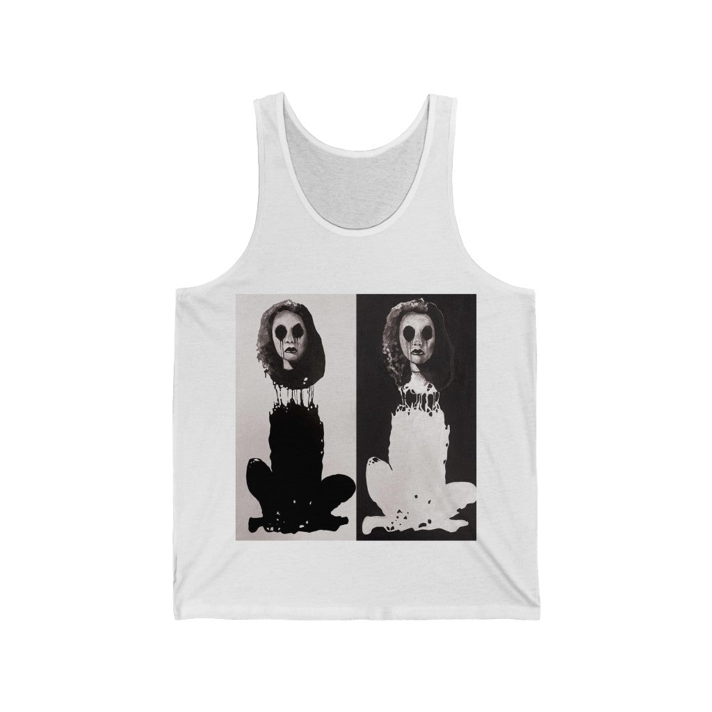 "Melancholy Felines" Painting by Kelly Kresconko Unisex Jersey Tank