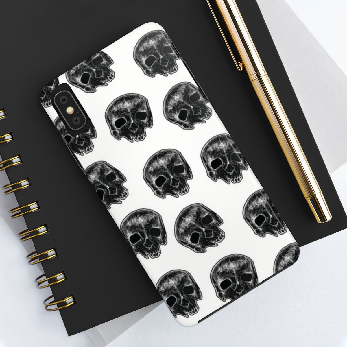 Skull Illustration by Kelly Kresconko Phone Case