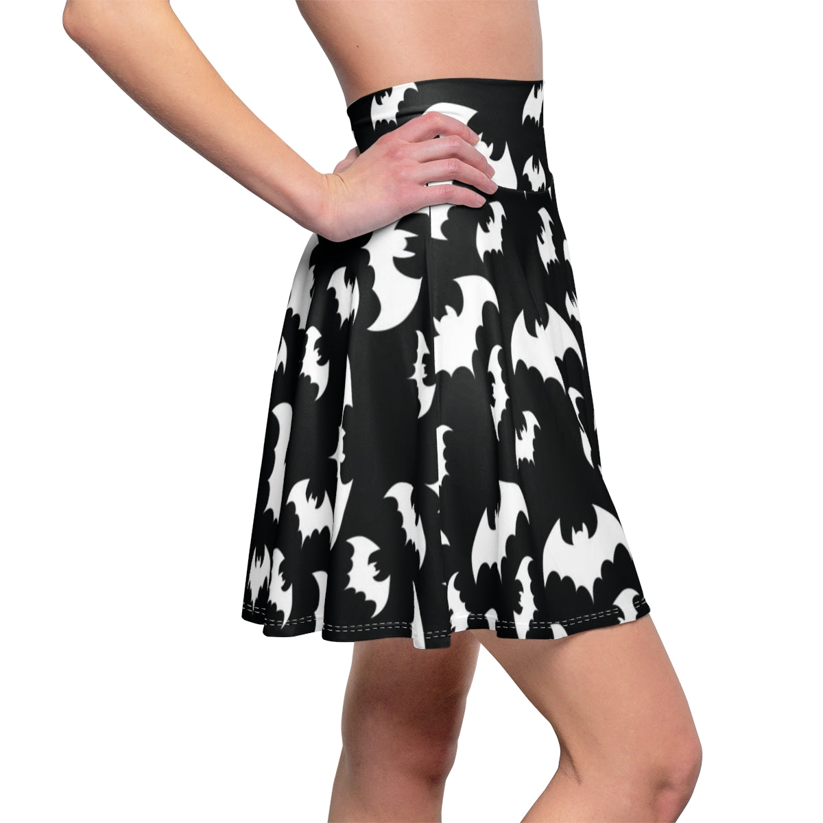 Bat Print Skater Skirt