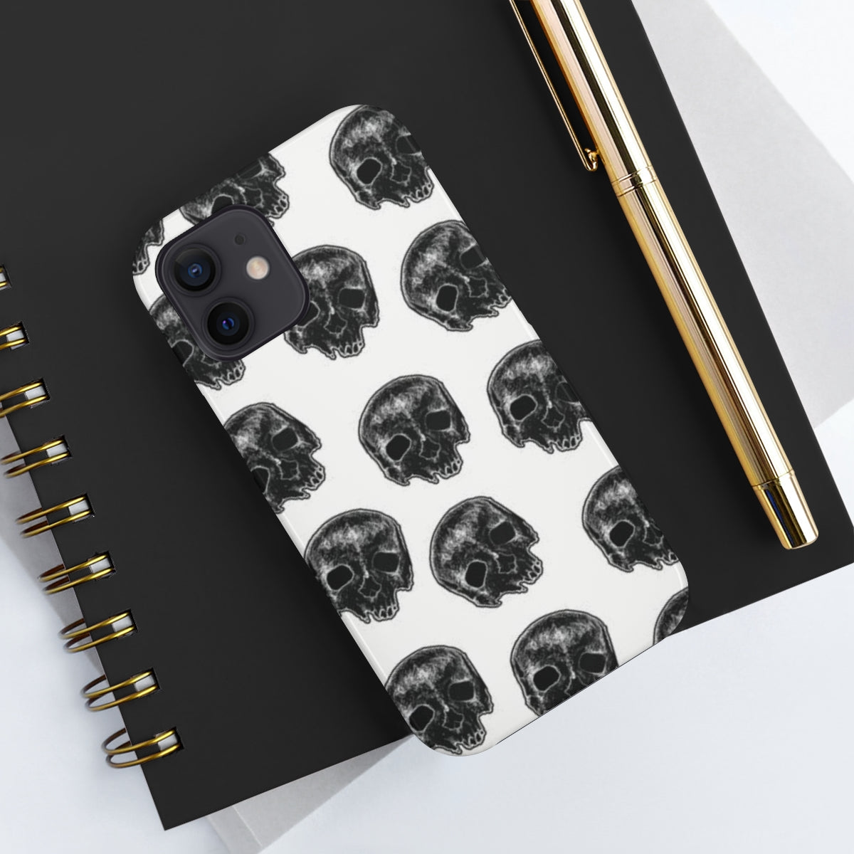 Skull Illustration by Kelly Kresconko Phone Case