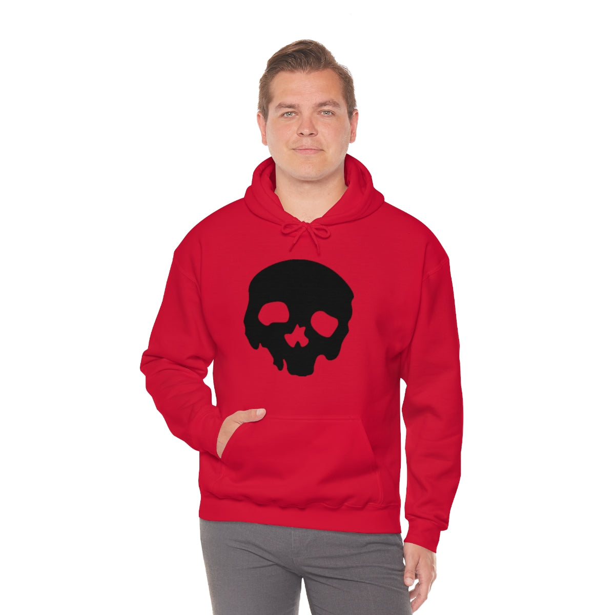 LUXE GOTH BASICS Black Skull Hoodie (Unisex)