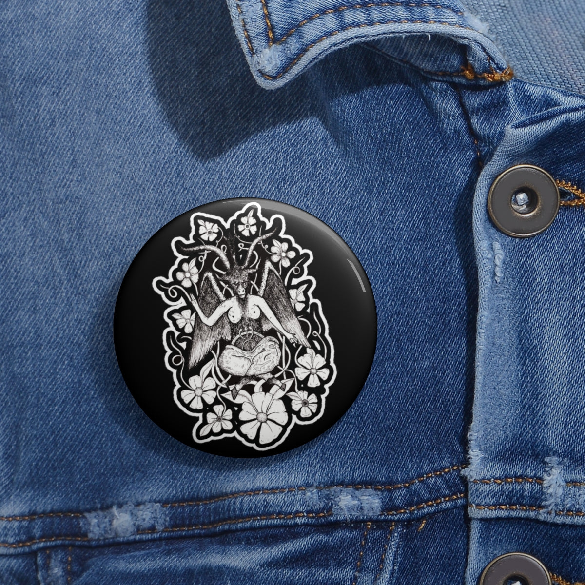 Baphomet Custom Pin Buttons