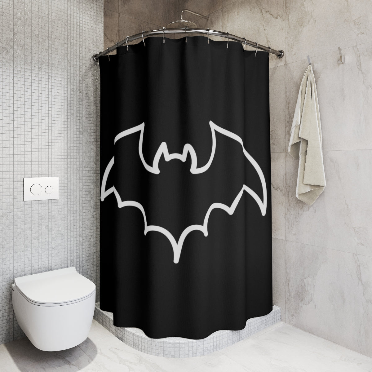 Elite Bat Polyester Shower Curtain