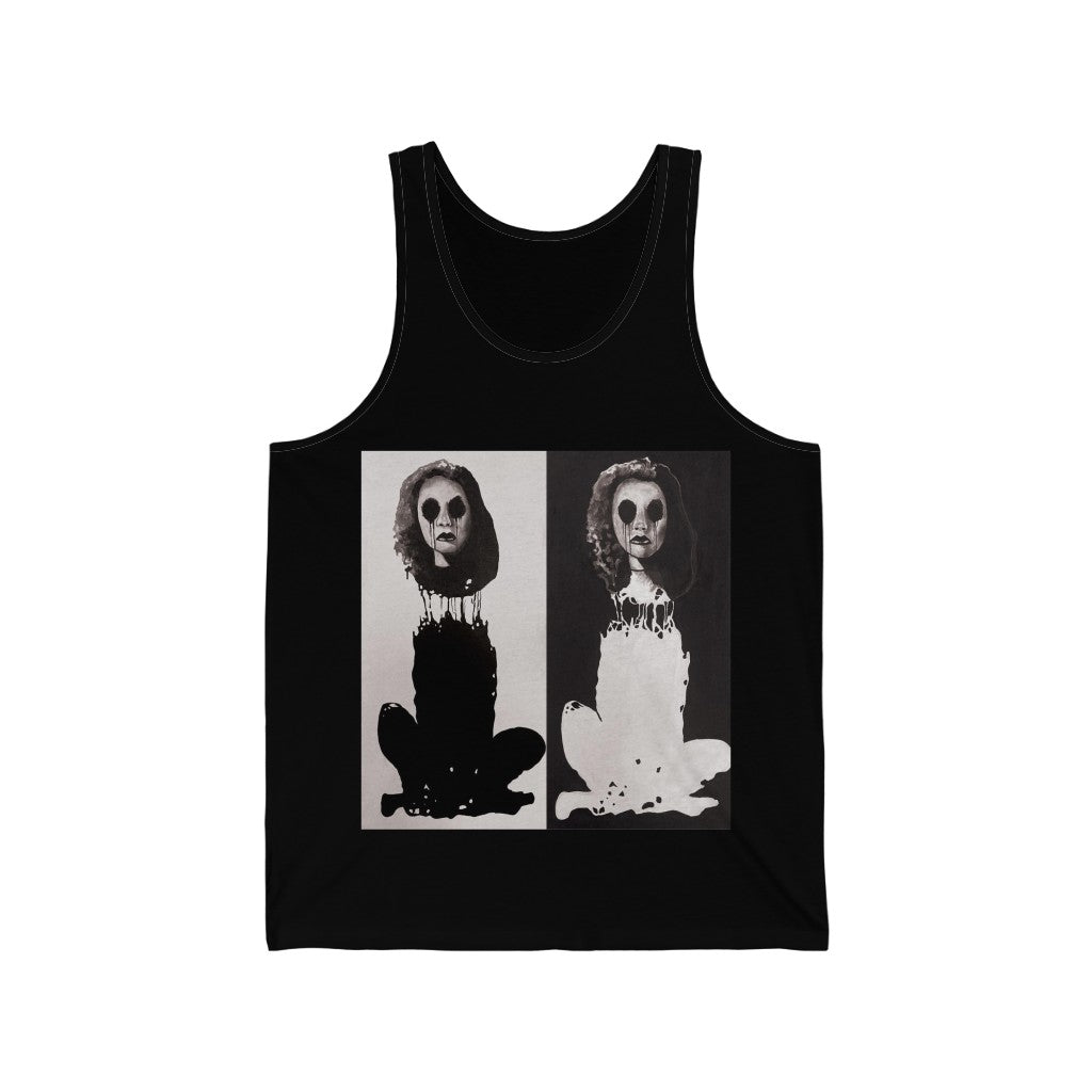 "Melancholy Felines" Painting by Kelly Kresconko Unisex Jersey Tank