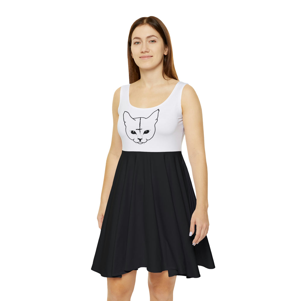 Hell Cat Flowy Dress with Black Bottom