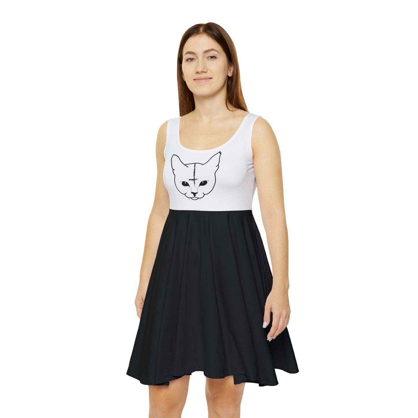 Hell Cat Flowy Dress with Black Bottom