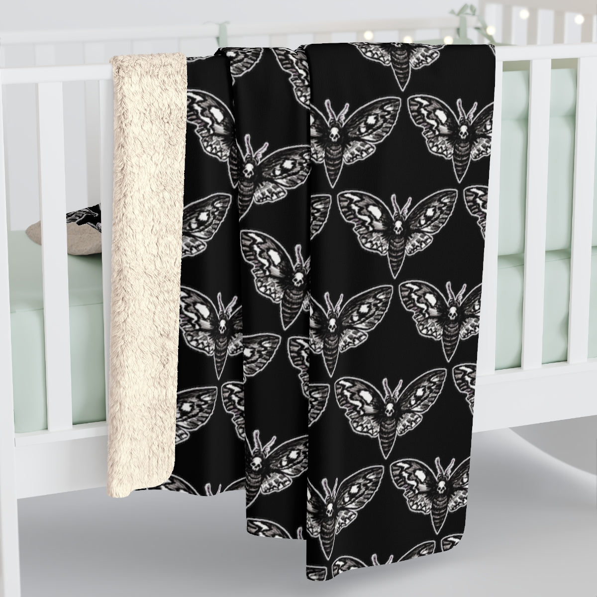 *DeathMoth* By Kelly Kresconko Sherpa Fleece Blanket