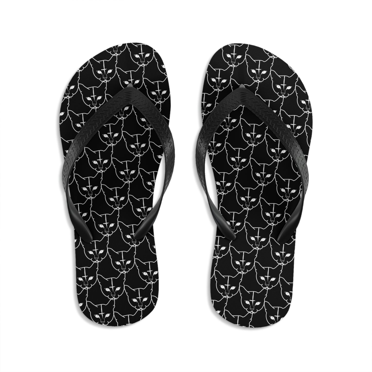 Hell Cat Pattern Filp Flops