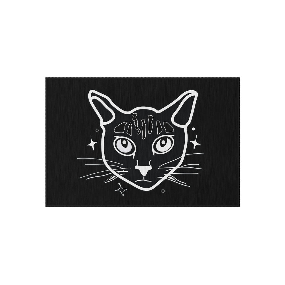 Black Kitty Outdoor Rug
