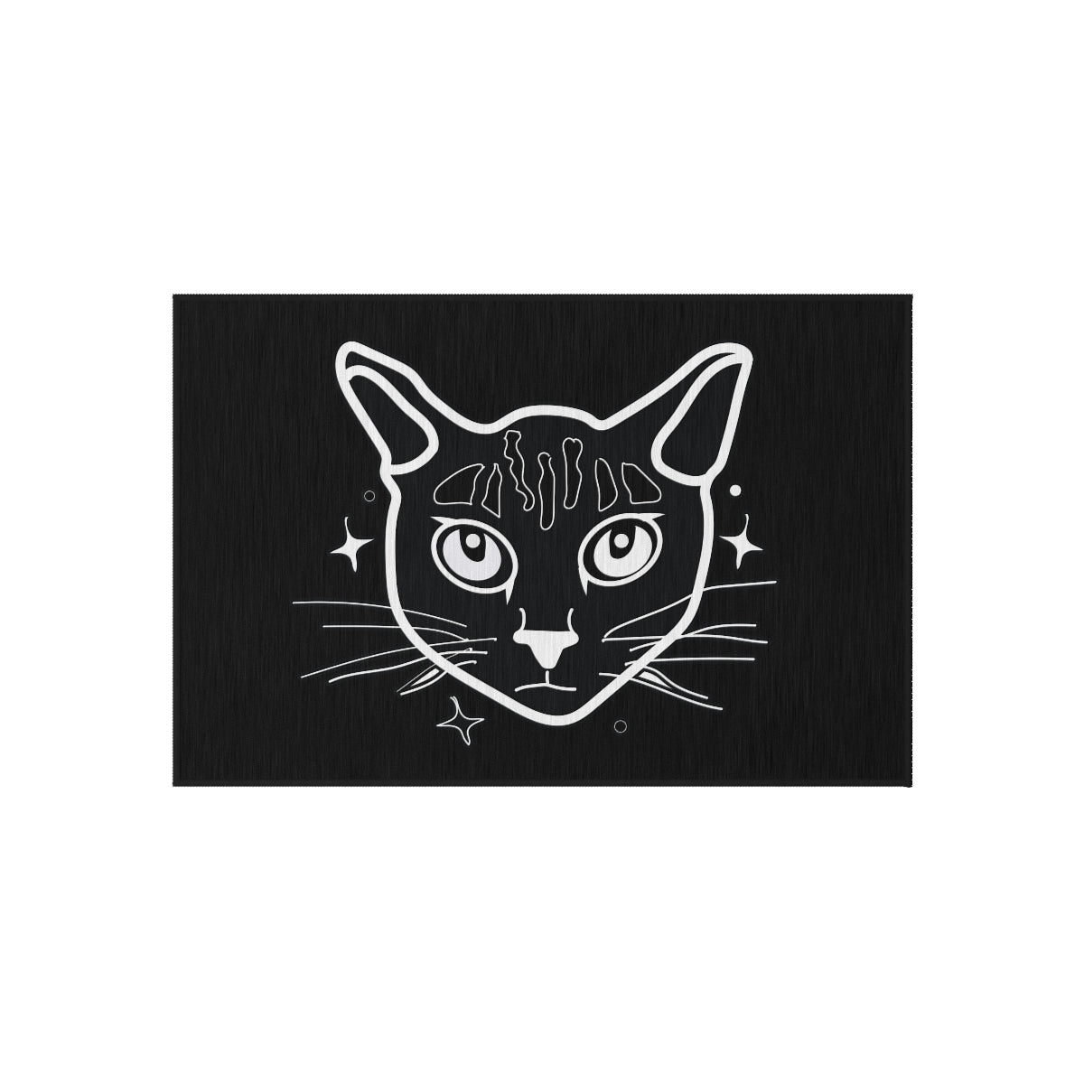 Black Kitty Outdoor Rug