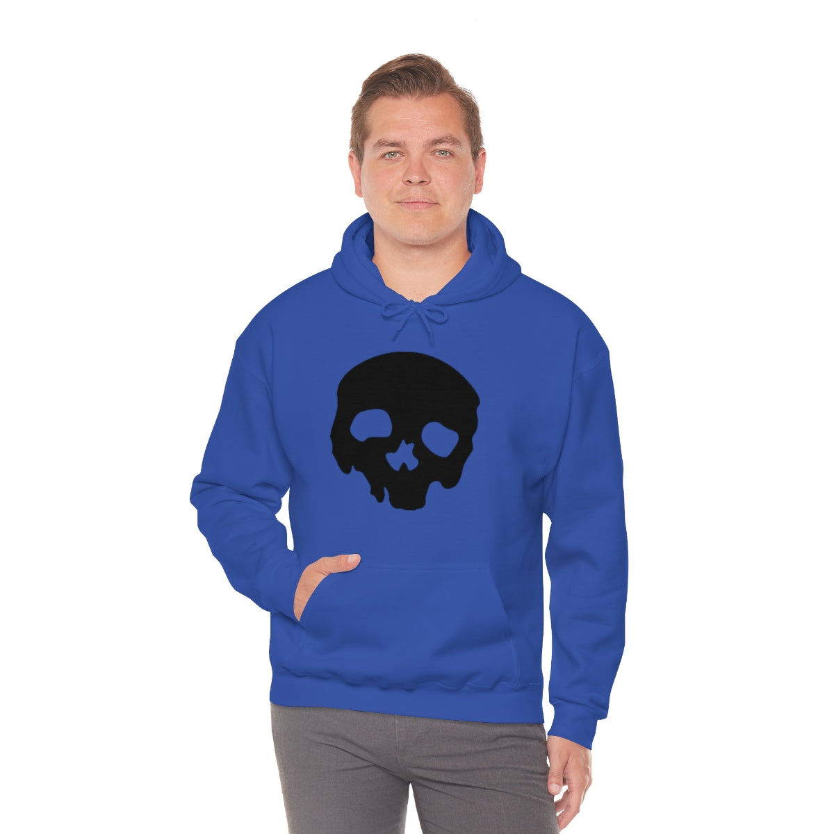 LUXE GOTH BASICS Black Skull Hoodie (Unisex)