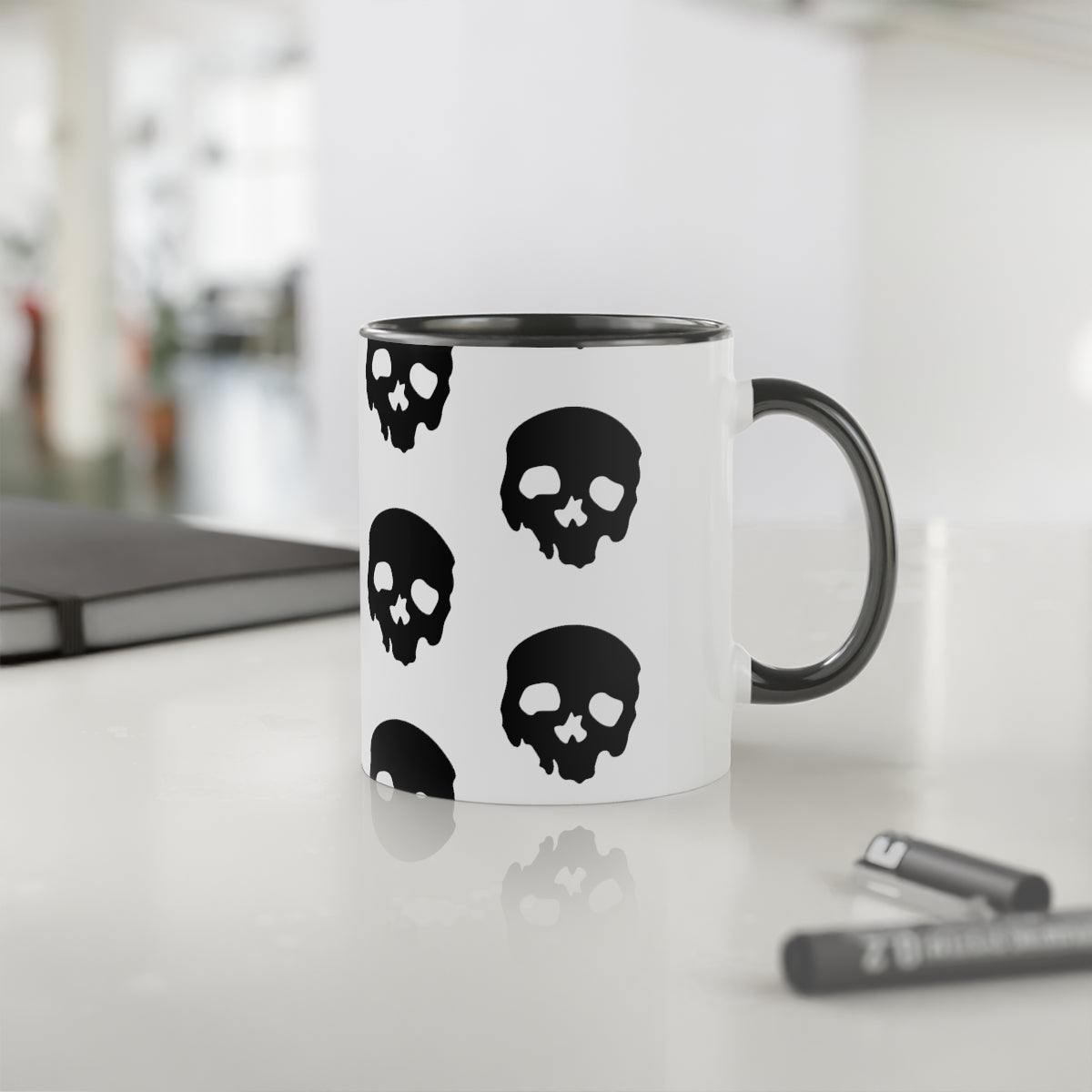 Skull Print Coffee Mug, 11oz