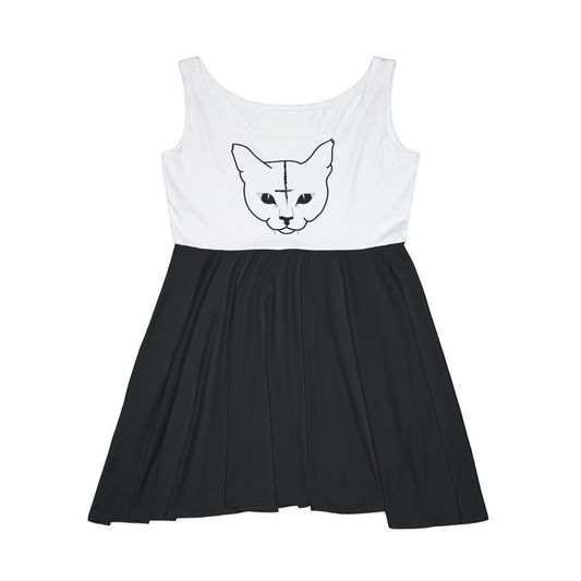 Hell Cat Flowy Dress with Black Bottom