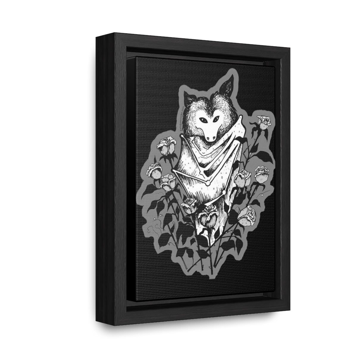 Batty Illustration by Kelly Kresconko, Canvas Wrapped, Vertical Frame