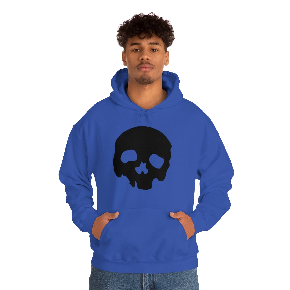 LUXE GOTH BASICS Black Skull Hoodie (Unisex)
