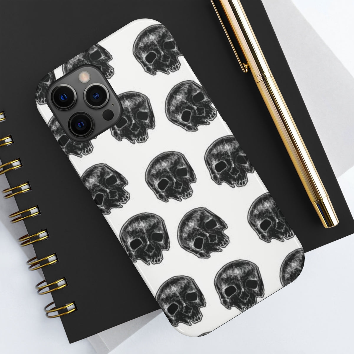 Skull Illustration by Kelly Kresconko Phone Case