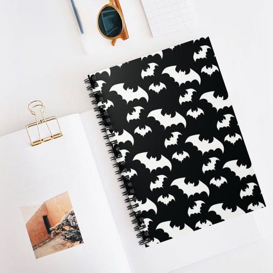 Batty Print Spiral Notebook - Ruled Line