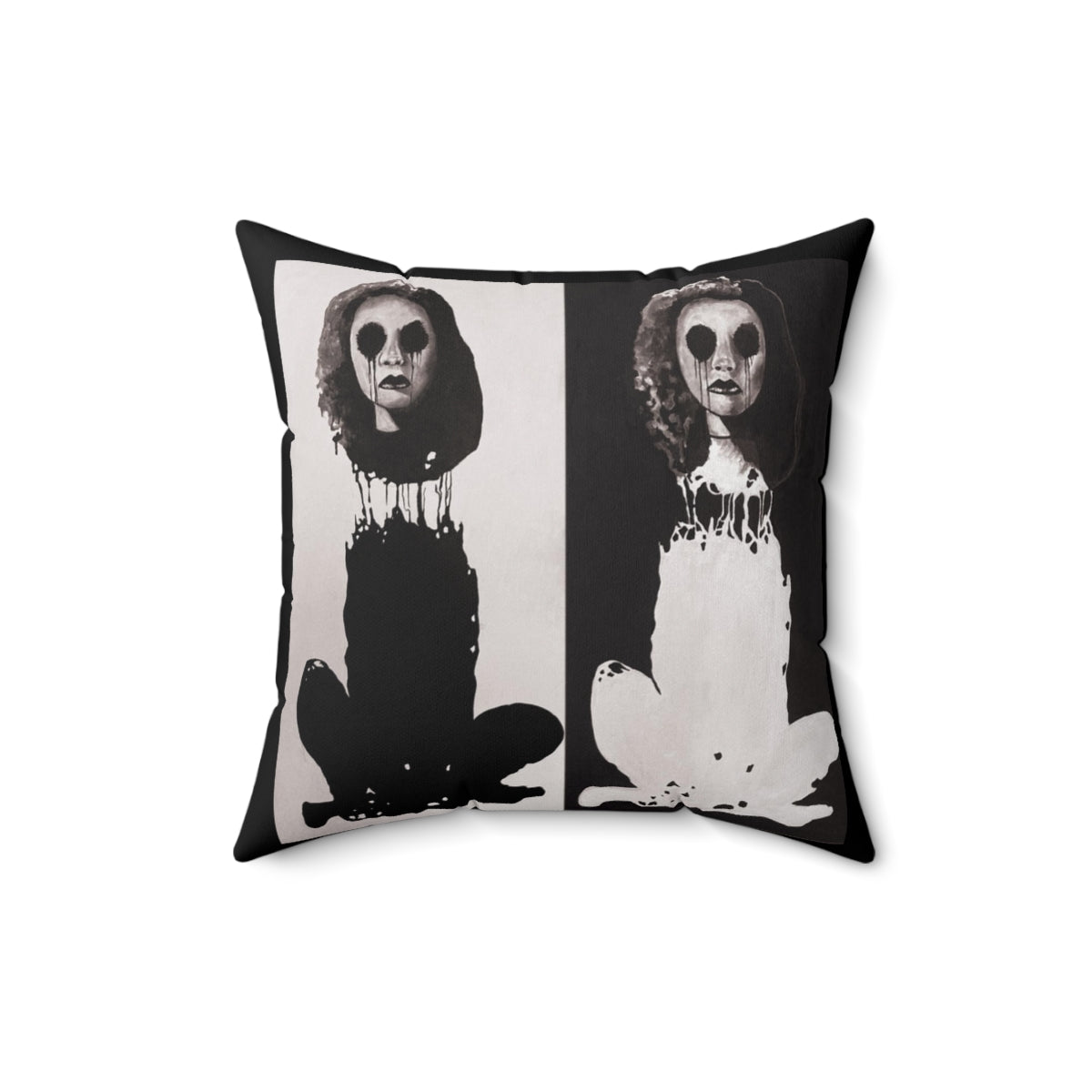 "Melancholy Felines" By Kelly Kresconko Throw Pillow