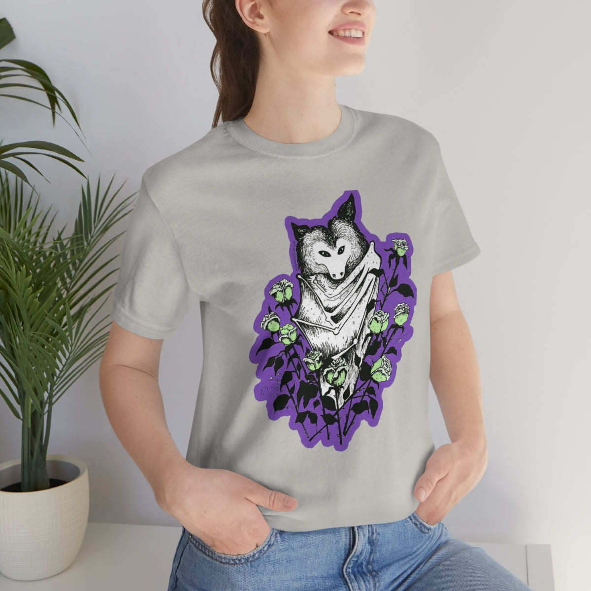 "Blue Batty" Illustration by Kelly Kresconko Unisex Jersey Short Sleeve Tee
