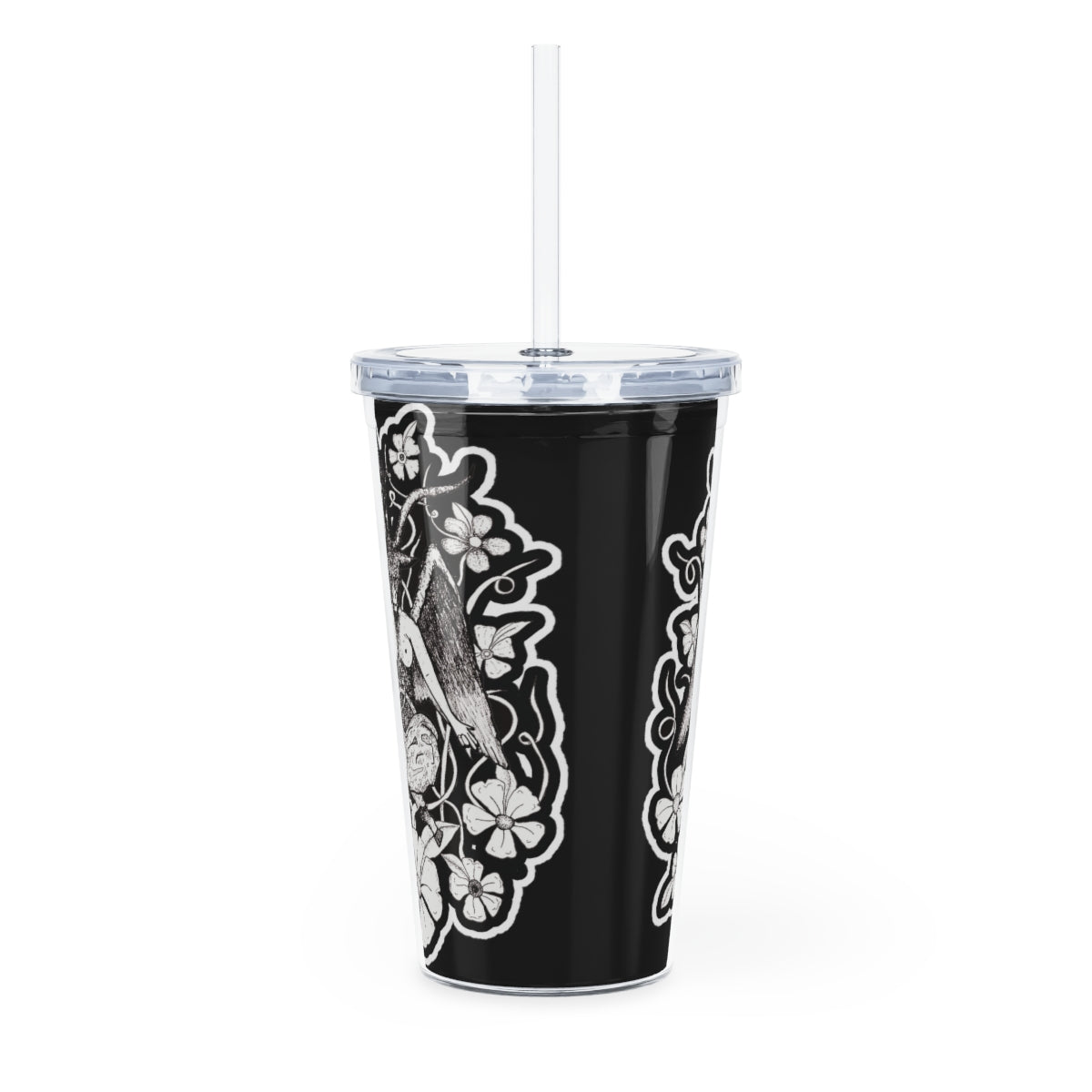 Baphomet Plastic Tumbler with Straw