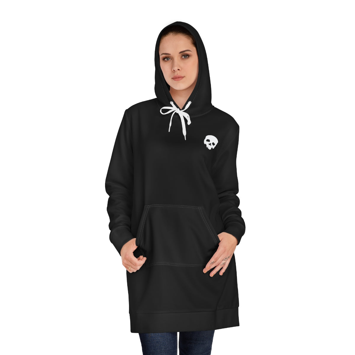 CURVY-Skull Hoodie Dress XL-2X