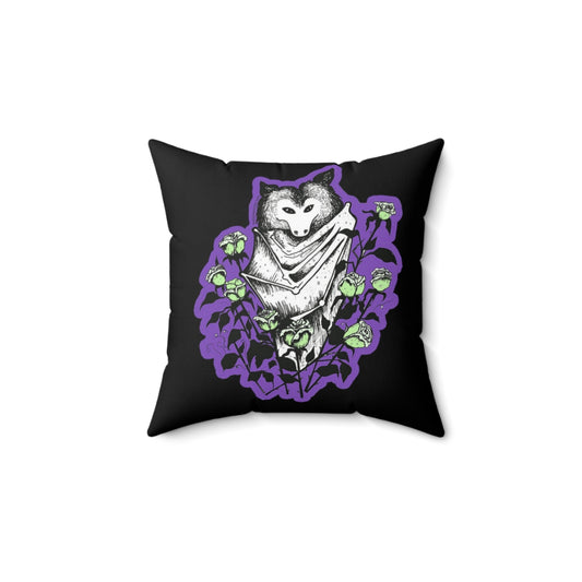 Purple Batty Throw Pillow