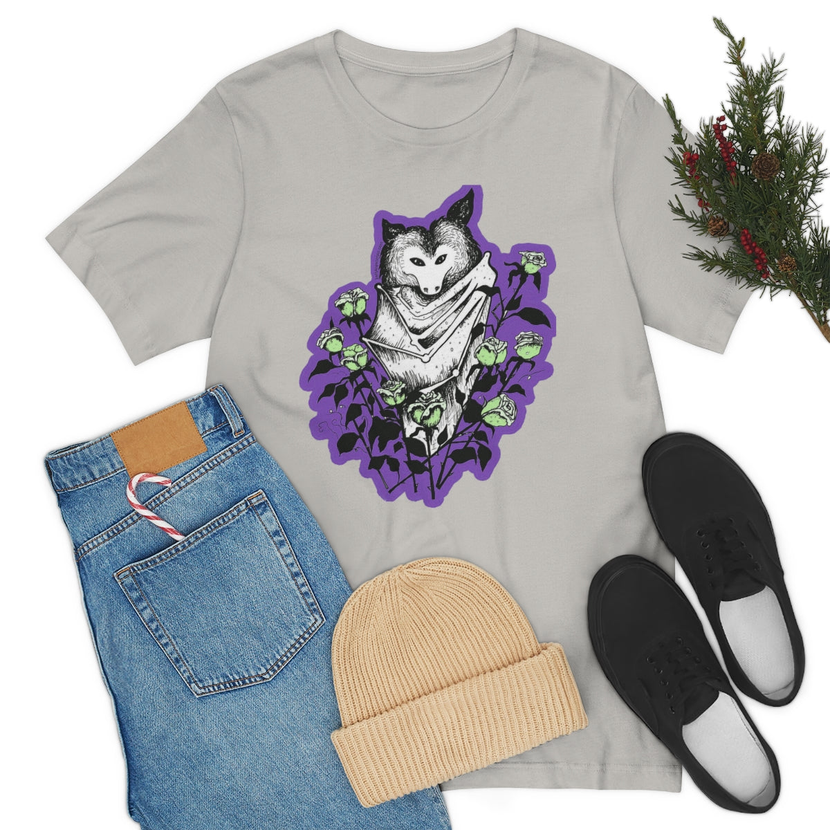 "Blue Batty" Illustration by Kelly Kresconko Unisex Jersey Short Sleeve Tee