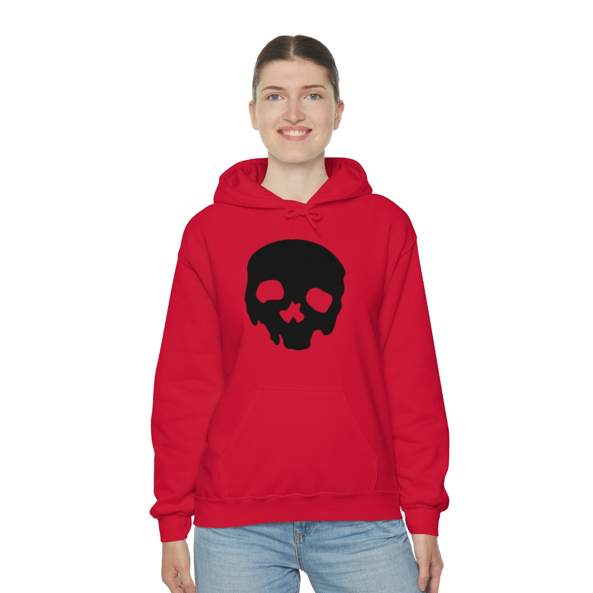 LUXE GOTH BASICS Black Skull Hoodie (Unisex)